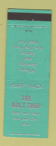 Matchbook Cover - The Malt Shop Salt Lake City UT
