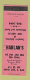 Matchbook Cover - Harlan's Coin Dealer Rapid City SD