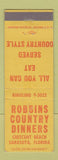 Matchbook Cover - Robbins County Dinners Crescent Beach Sarasota FL