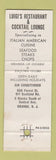 Matchbook Cover - Luigi's Restaurant Orange NJ WEAR