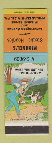 Matchbook Cover - Michael's Steaks Hoagies Philadelphia PA hillbilly