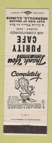Matchbook Cover - Purity Cafe Greenville IL Eskimo