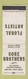 Matchbook Cover - Core Brothers Flowers Newark NJ