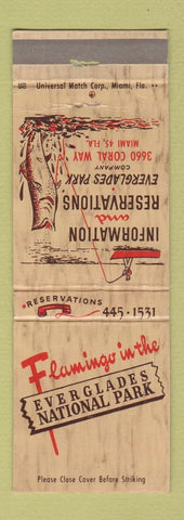 Matchbook Cover - Flamingo in the Everglades National Park Miami FL