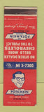 Matchbook Cover - Vic Potamkin Chevrolet Newark NJ Impala WEAR