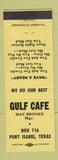 Matchbook Cover - Gulf Cafe Port Isabel TX YELLOW