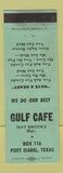 Matchbook Cover - Gulf Cafe Port Isabel TX TEAL WEAR