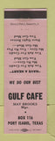 Matchbook Cover - Gulf Cafe Port Isabel TX LAVENDER