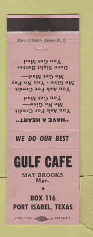 Matchbook Cover - Gulf Cafe Port Isabel TX LAVENDER