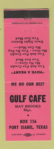 Matchbook Cover - Gulf Cafe Port Isabel TX PINK