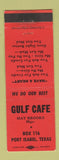 Matchbook Cover - Gulf Cafe Port Isabel TX ORANGE