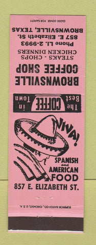 Matchbook Cover - Brownsville Coffee Shop Spanish Restaurant TX PINK