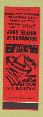 Matchbook Cover - Brownsville Coffee Shop Spanish Restaurant TX RED