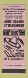 Matchbook Cover - Brownsville Coffee Shop Spanish Restaurant TX LAVENDER