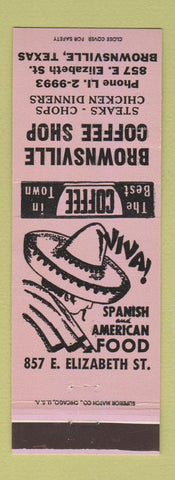 Matchbook Cover - Brownsville Coffee Shop Spanish Restaurant TX LAVENDER