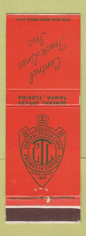 Matchbook Cover - Central Truck Lines trucking Tampa FL