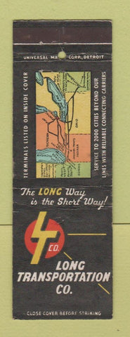 Matchbook Cover - Long Transportation Trucking