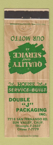 Matchbook Cover - Double J Packaging Sun Valley CA