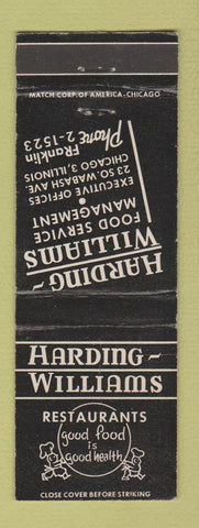Matchbook Cover - Harding Williams Restaurants Chicago IL