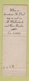 Matchbook Cover - Matt Webers Cafe St Paul MN WEAR