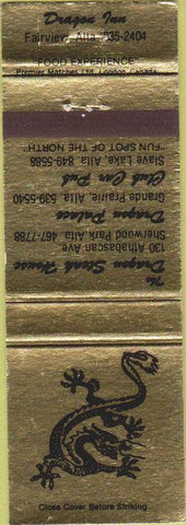 Matchbook Cover - Dragon Steak House Grande Prairie Sherwood Park AB
