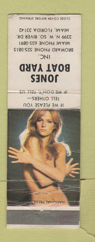 Matchbook Cover - Jones Boat Yard Miami FL pinup WEAR