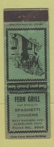 Matchbook Cover - Fern Grill Cleveland OH WORN