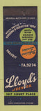 Matchbook Cover - Lloyd's Restaurant Denver Colorado billiards snooker