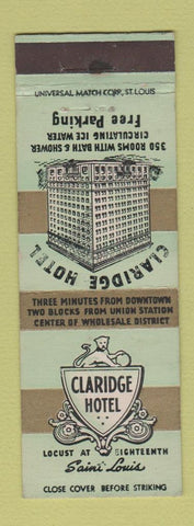 Matchbook Cover - Claridge Hotel St Louis MO