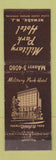 Matchbook Cover - Military Park Hotel Newark NJ