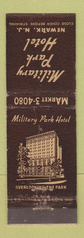 Matchbook Cover - Military Park Hotel Newark NJ