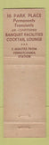 Matchbook Cover - Military Park Hotel Newark NJ