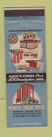 Matchbook Cover - Robert Treat Hotel Newark NJ