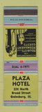 Matchbook Cover - Plaza Hotel Galesburg IL