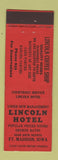 Matchbook Cover - Lincoln Hotel Fort Madison IA Federal