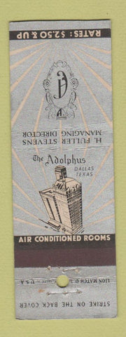 Matchbook Cover - Adolphus Hotel Dallas TX