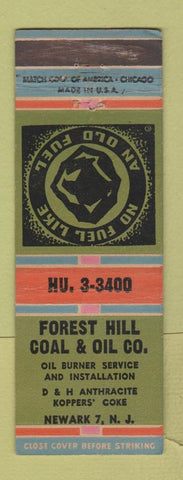 Matchbook Cover - Forest Hill Coal Oil Newark NJ