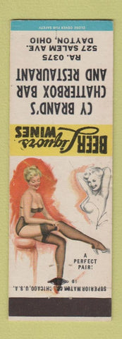 Matchbook Cover - Cy Brand's Chatterbox Bar Restaurant Dayton OH pinup
