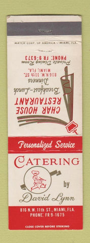 Matchbook Cover - Char House Restaurant Miami FL