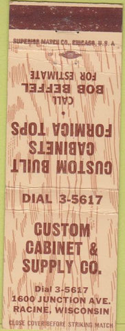 Matchbook Cover - Custom Cabinet Supply Racine WI