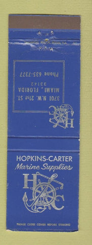 Matchbook Cover - Hopkins Carter Marine Supply Miami FL