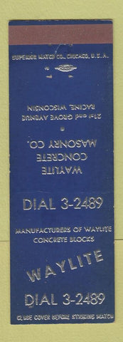 Matchbook Cover - Waylite Concrete Masonry Racine WI