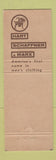 Matchbook Cover - Hart Schaffner Marx Men's Clothes Inglewood Hawthorne CA