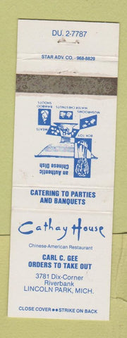 Matchbook Cover - Cathay House Chinese Restaurant Lincoln Park MI WEAR