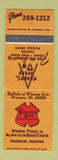 Matchbook Cover - Village Inn Pizza Parlor Warsaw IN Top of the Inn