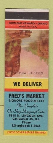 Matchbook Cover - Fred's Market Grocery Chicago IL