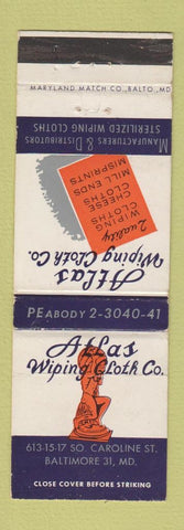 Matchbook Cover - Atlas Wiping Clothe Baltimore MD WEAR