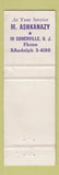 Matchbook Cover - Atlas Wiping Clothe Baltimore MD WEAR