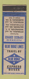 Matchbook Cover - Blue Ridge Express Buses Pittsburgh PA Washington DC