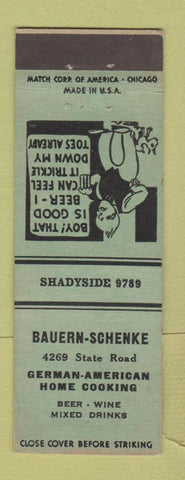Matchbook Cover - Bauern Schenke Restaurant